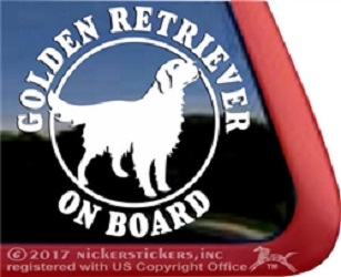 Labrador on Board Golden Retriever Dog Decal Sign Car Window Sticker V11 